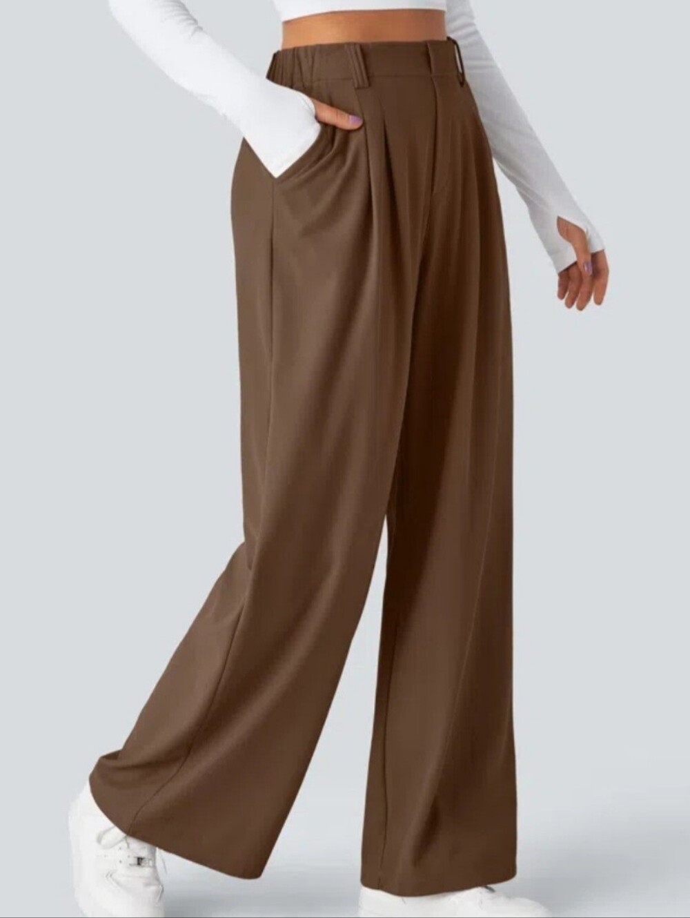 Halara FlexTM High Waisted Pocket Wide Leg Waffle Work Size L